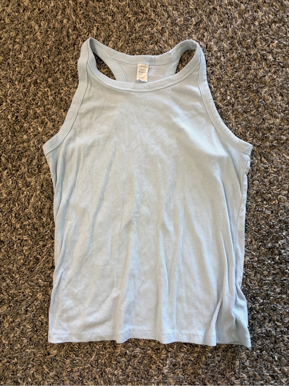 Light Blue Ribbed Tank Top - Women's Sleeveless Top